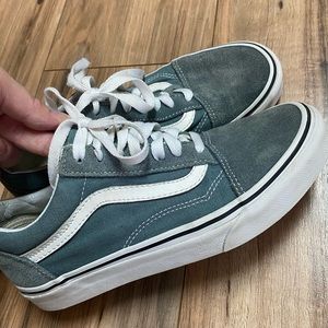 Vans Teal and White Women's Sneakers